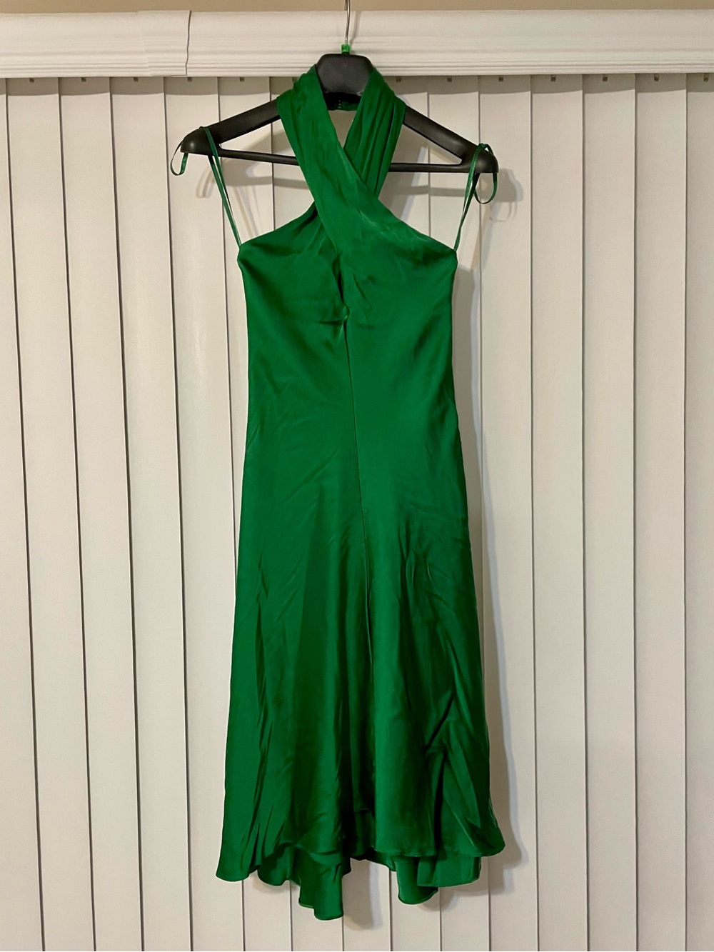 Elegant Emerald Green Halter Midi Dress- Banana Republic Size 2